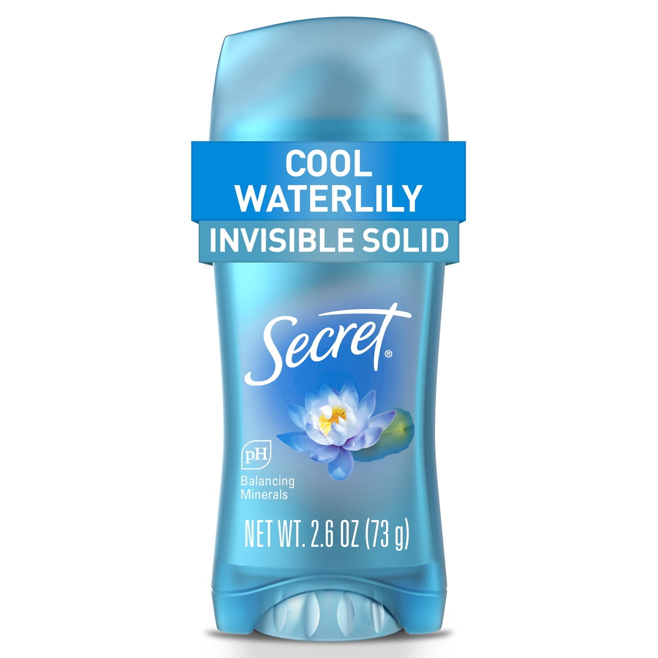 Antiperspirant & Deodorant Invisible Solid Cool Waterlily, 72HR Breathable Sweat & Odor Protection, 2.6 OZ