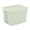 18 Gallon Tote, Plastic Storage Bin with Snap-on Lid, Light Green