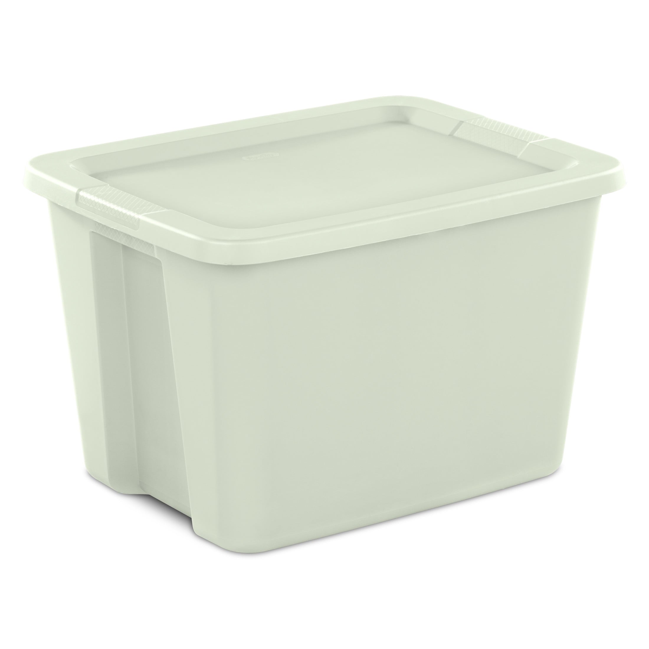 18 Gallon Tote, Plastic Storage Bin with Snap-on Lid, Light Green