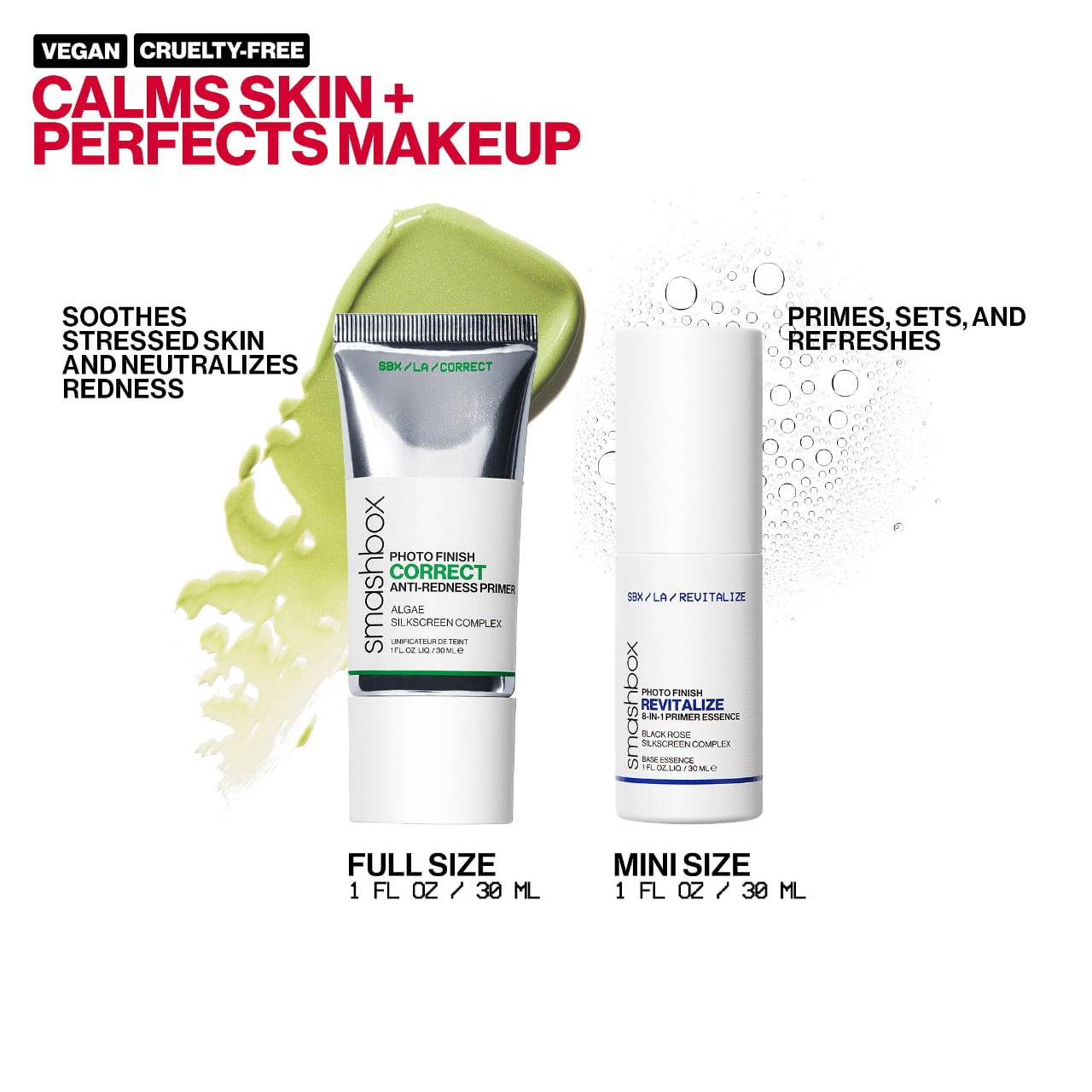 Anti-Redness Primer + Photo Finish Revitalize 8-in-1 Primer Essence set