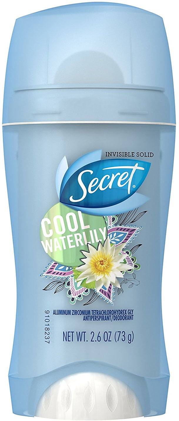 3 Pack - Secret Antiperspirant & Deodorant Invisible Solid Cool Waterlily, 72HR Breathable Sweat & Odor Protection, 2.6 OZ