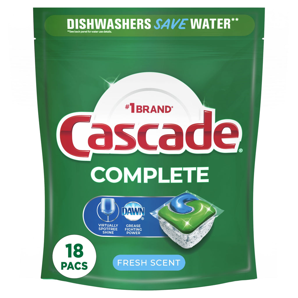 Complete Action Pacs, Dishwasher Detergent Pods, Fresh, 18 Count