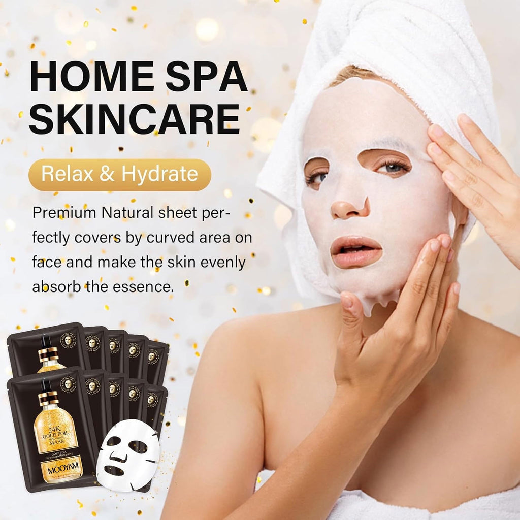 11 Pack Fruit Moisturizing Facial Mask Sheet, Rich in Fruit Essence Face Mask to Brighten and Hydrate Dull Skin