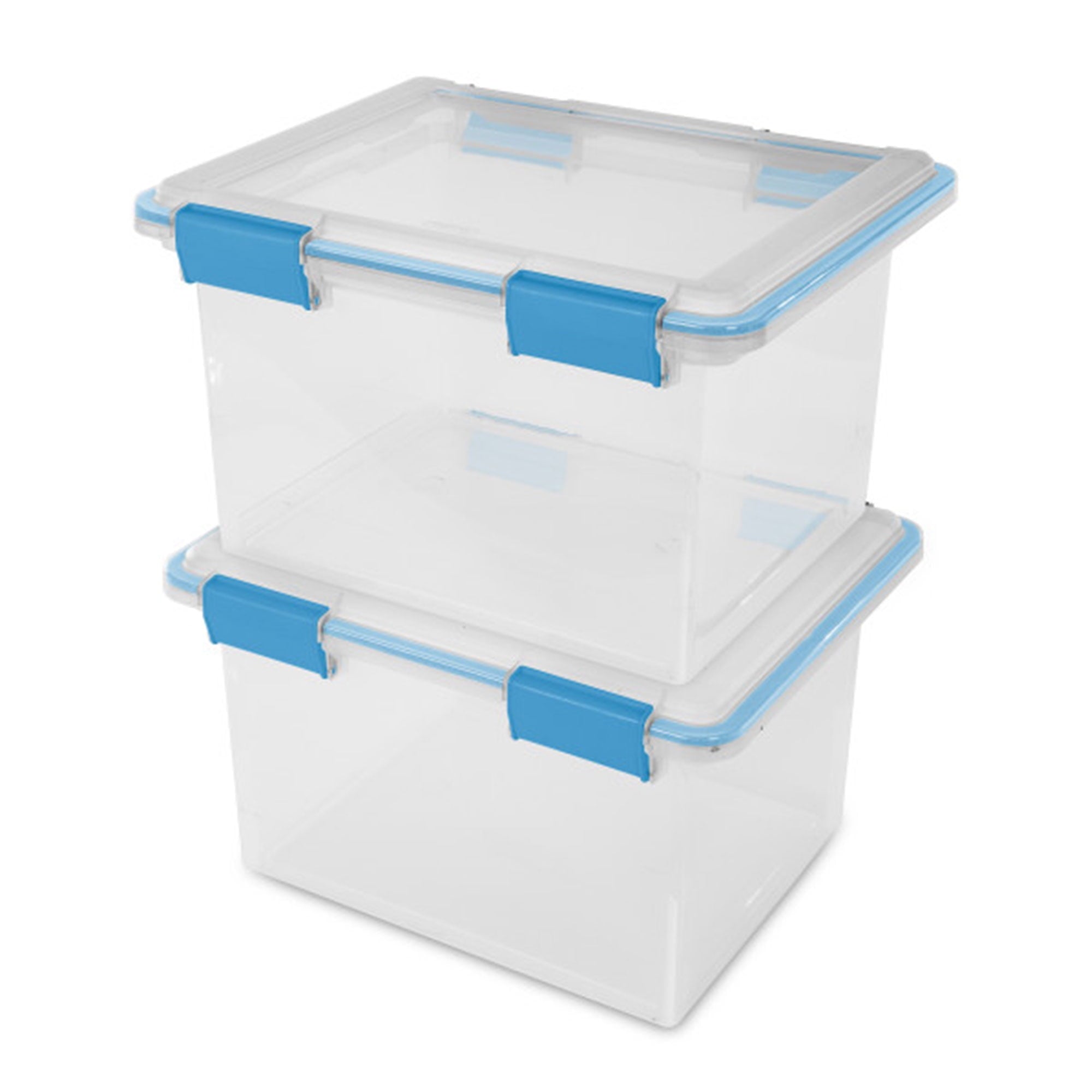 7.5 Quart Clear Plastic Storage Box with Latching Lids, (6 Pack)