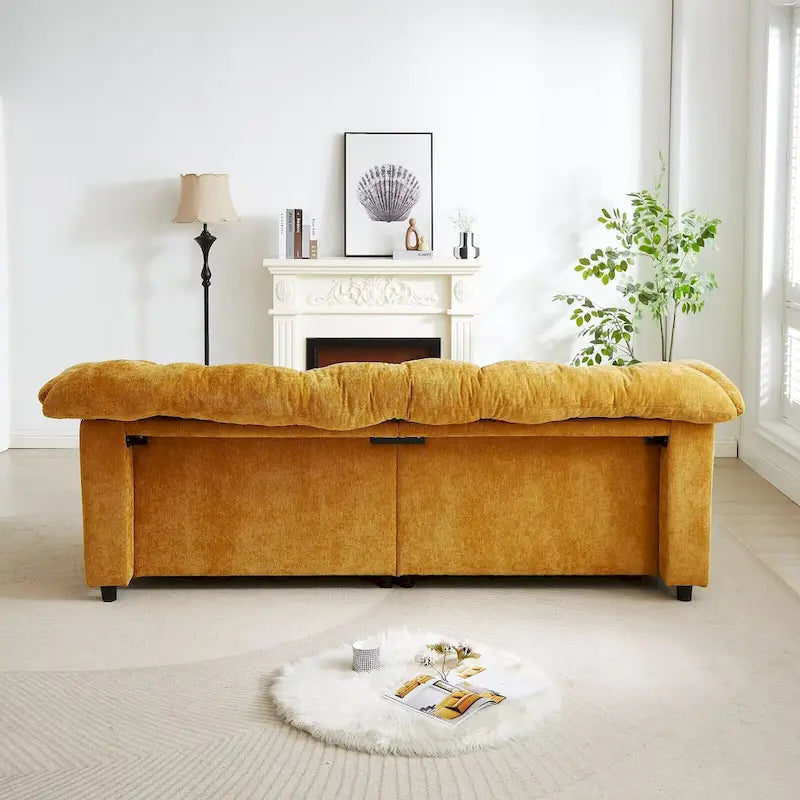 99.2 Chenille Comfort Deep Seat Sofa, Upholstered Fluffy Cloud Sofa