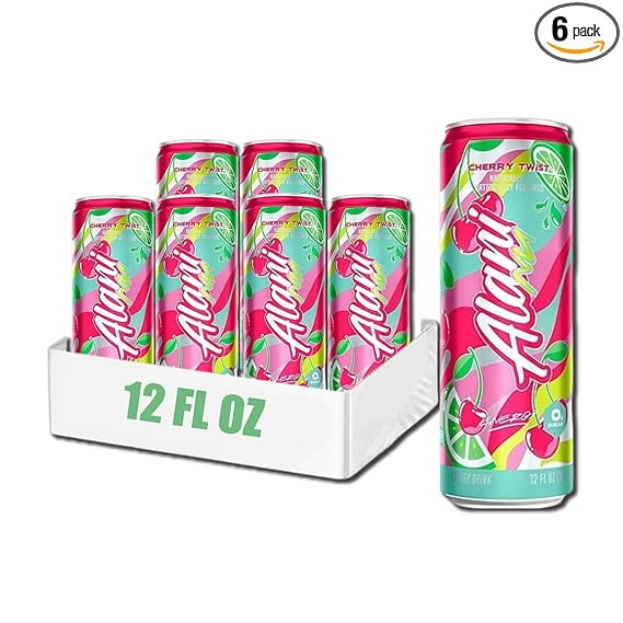NEW CHERRY TWIST Sugar Free, Low Calorie Energy Drinks, 12 oz (6 pack)