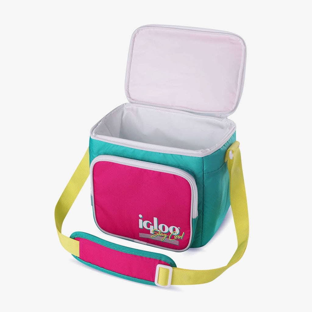 Igloo 9 can Retro Square Lunch Cooler Bag, Lilac Breeze and Light Blue