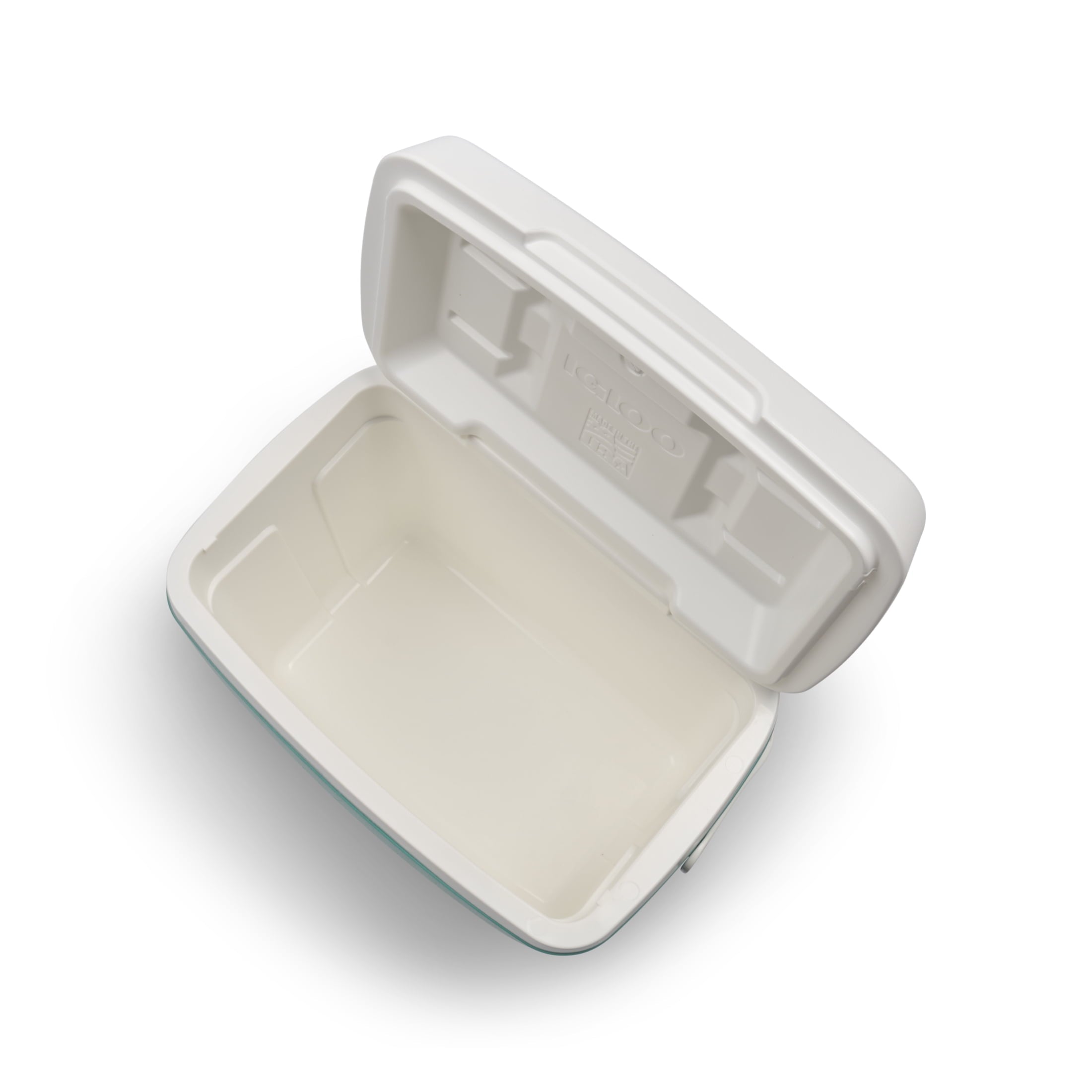 28 QT Laguna Hard-Sided Ice Chest Cooler, Aqua Blue and White