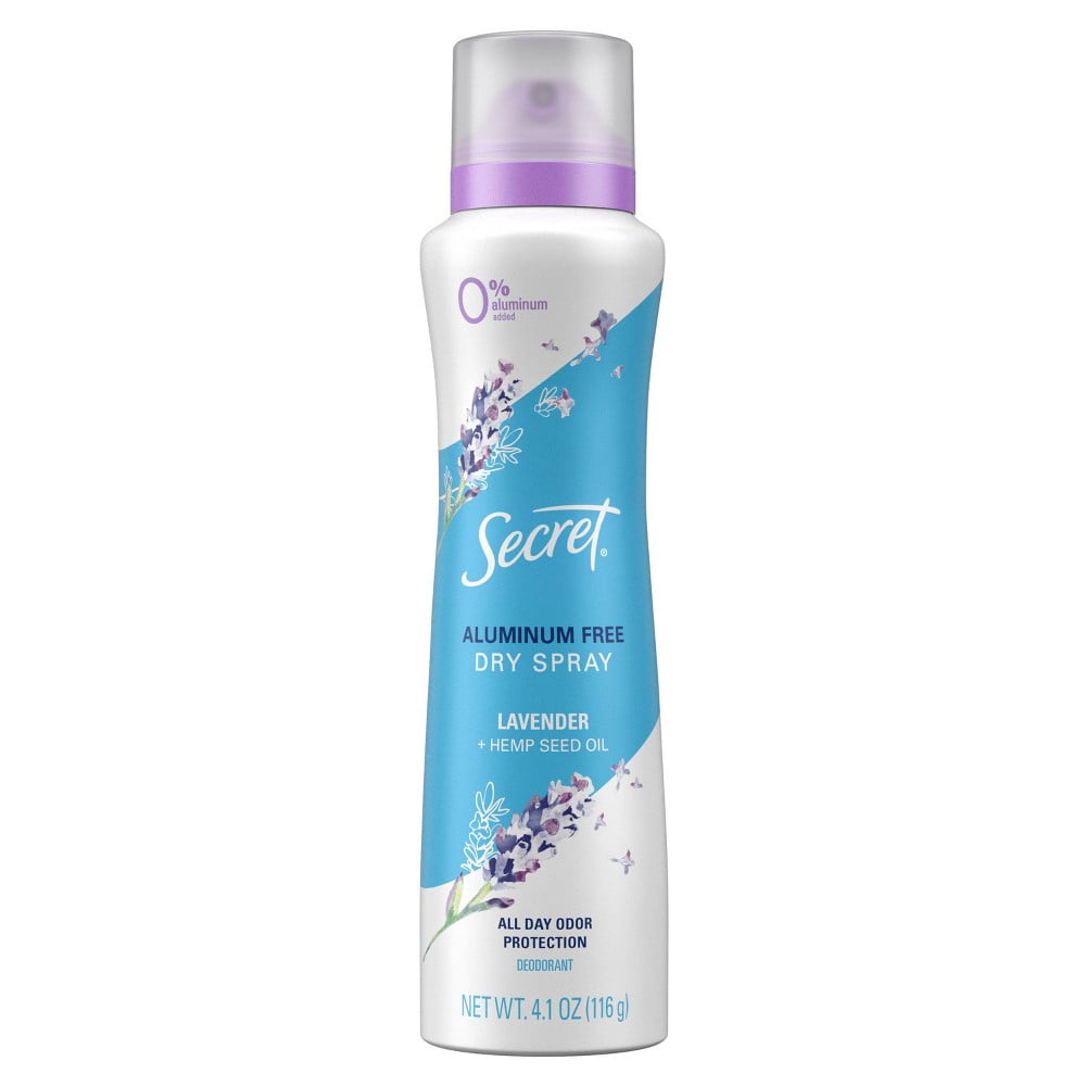 Dry Spray Aluminum Free Women's Deodorant, Lavender and Hemp Seed Oil, 4.1oz