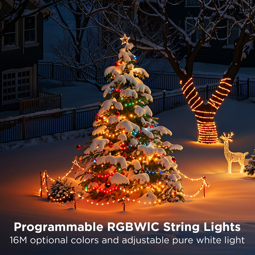 Christmas String Lights 2S, 65.6FT 200LEDs Christmas Lights for Holiday Decor, Smart Indoor Outdoor String Lights with 130+ Scene Modes
