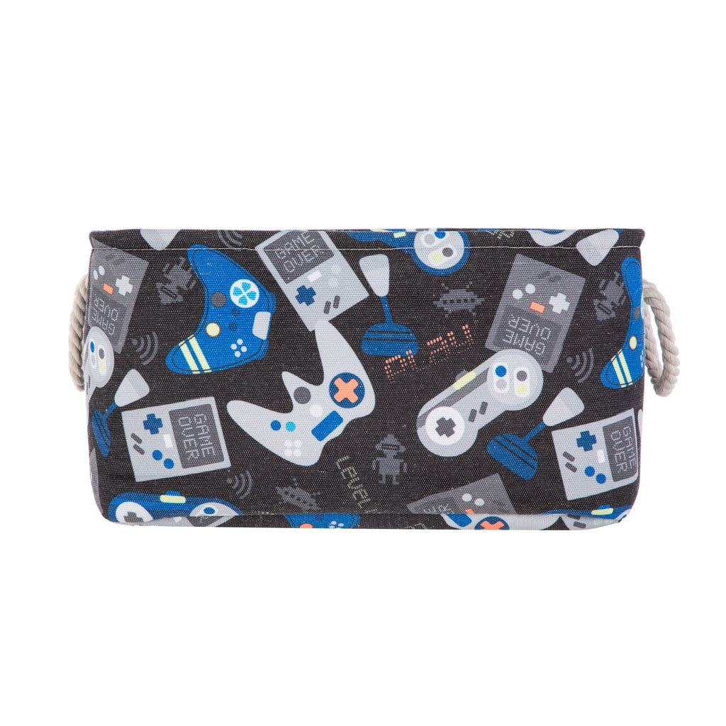 Kids Butterfly Canvas Storage Basket with Handles, 15 in x 11 in x 7.8 in
