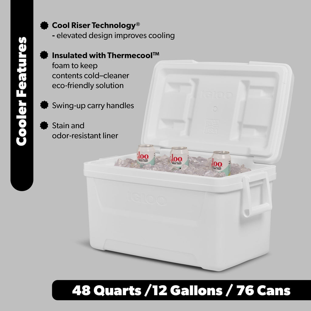 48 QT Laguna Hard Sided Ice Chest Cooler, Red