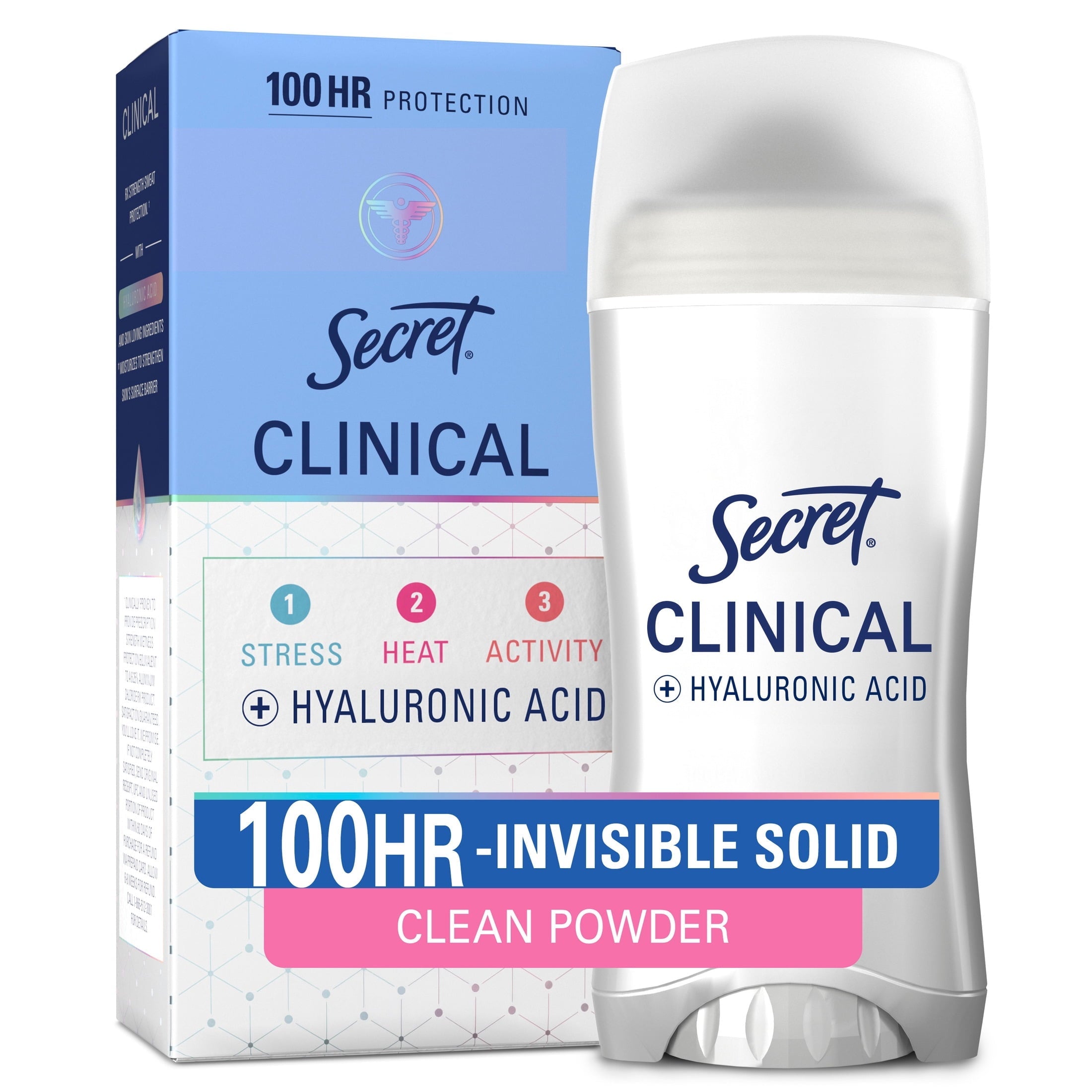 Clinical Antiperspirant and Deodorant, Invisible Solid, Completely Clean, 2.6 oz