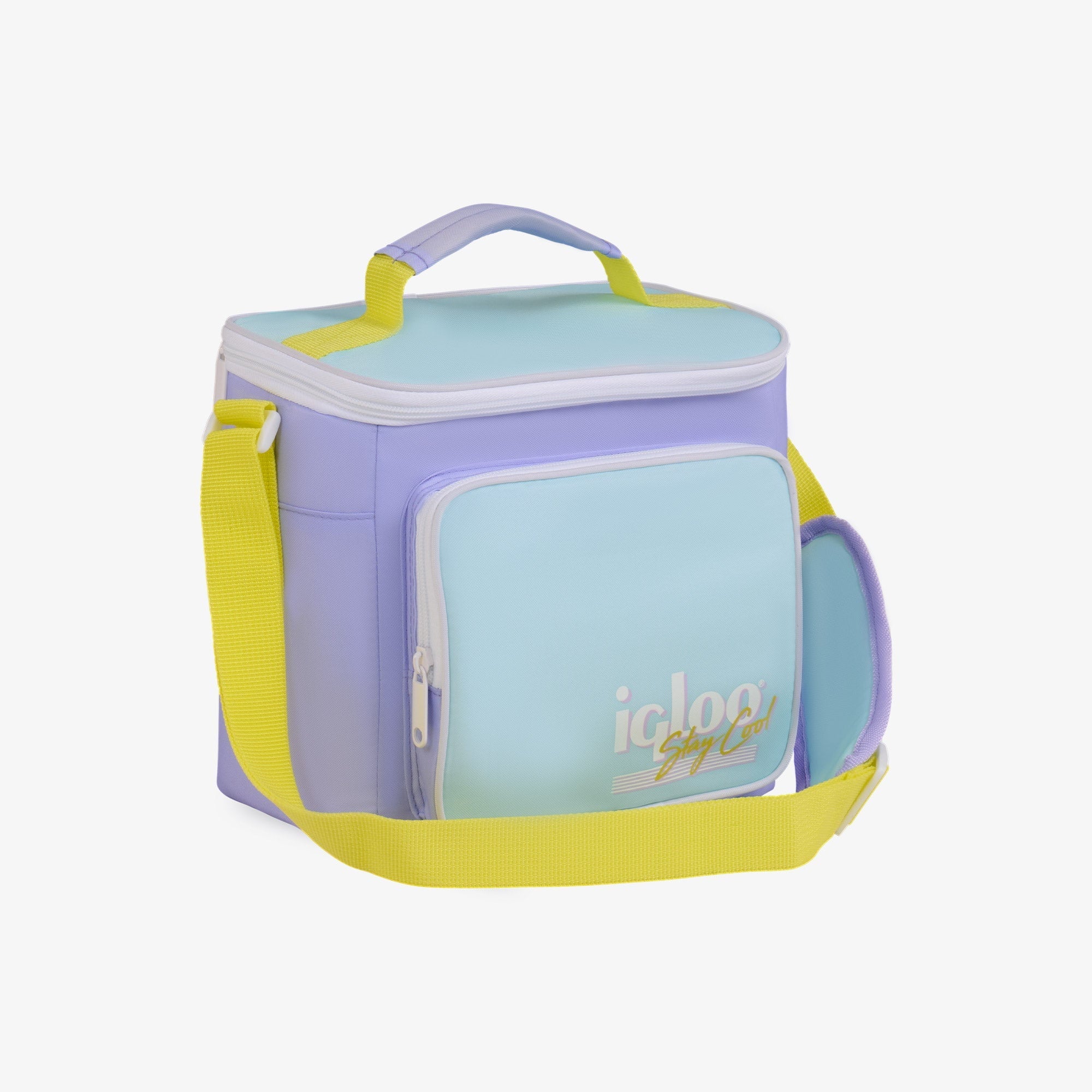 Igloo 9 can Retro Square Lunch Cooler Bag, Lilac Breeze and Light Blue