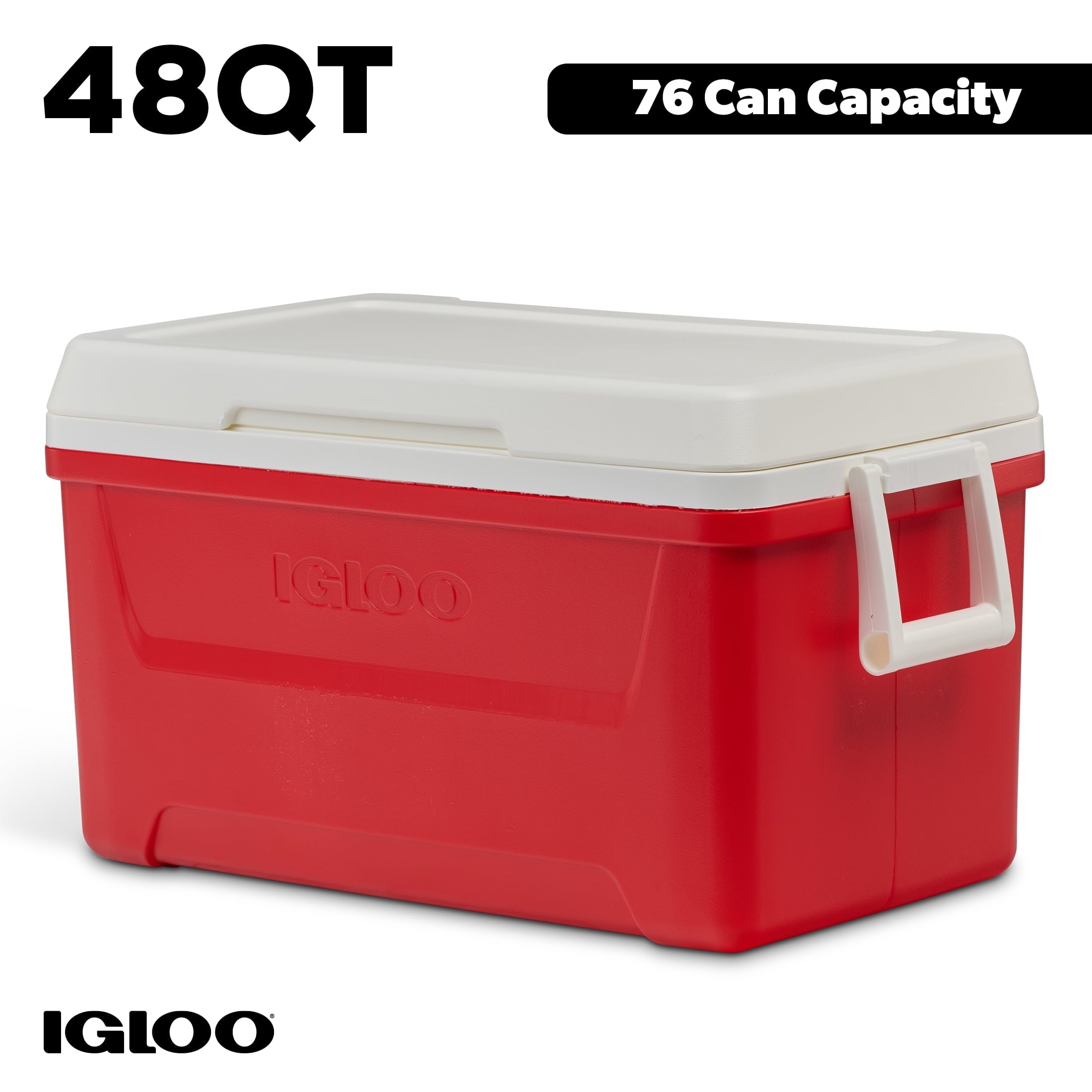 48 QT Laguna Ice Chest Cooler, Red, 1 Count and Freez Pak Large Ice Pack, 1 Count