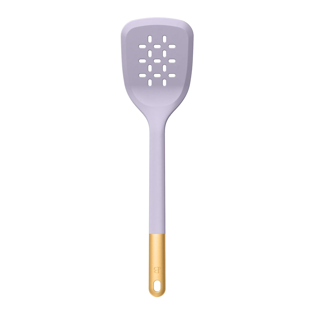 6-Piece Silicone Kitchen Utensil Tool Set with Rotating Rack by Drew Barrymore, Porcini Taupe