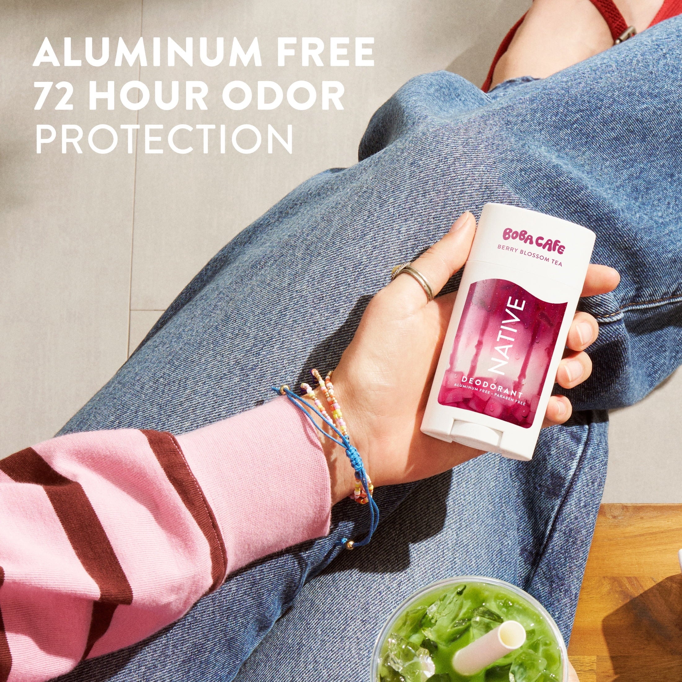 Aluminum Free Deodorant, Limited Edition Berry Blossom Tea, 72 Hour Odor Protection, for Women and Men, Boba Café, 2.65oz