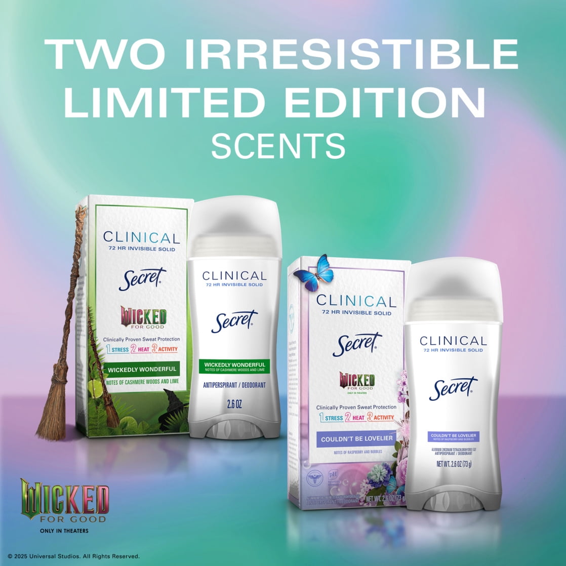 Clinical Invisible Solid Antiperspirant & Deodorant for Women, Wickedly Wonderful, Notes of Cashmere, Wood, and Lime, 2.6oz