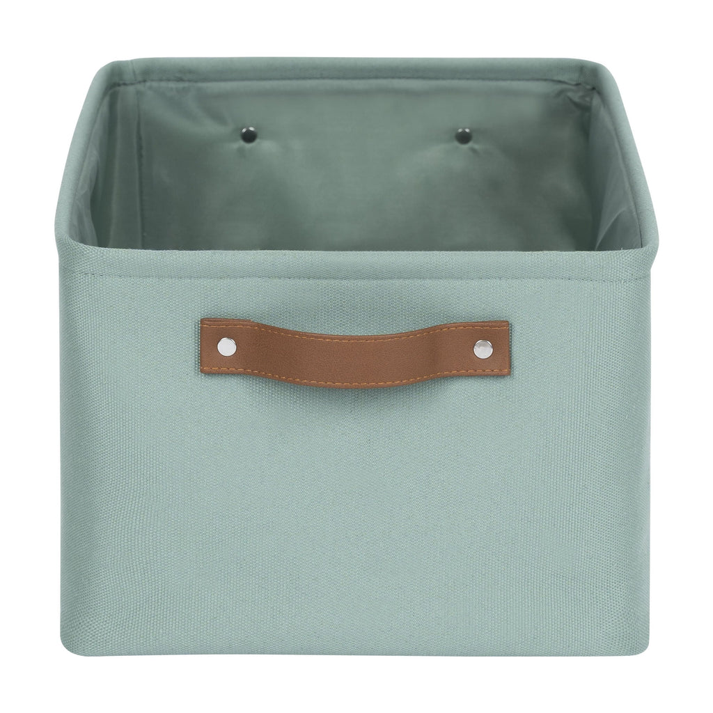 Natural Canvas Fabric Decorative Storage Basket with Handles, 15 in x 8 in x 11 in