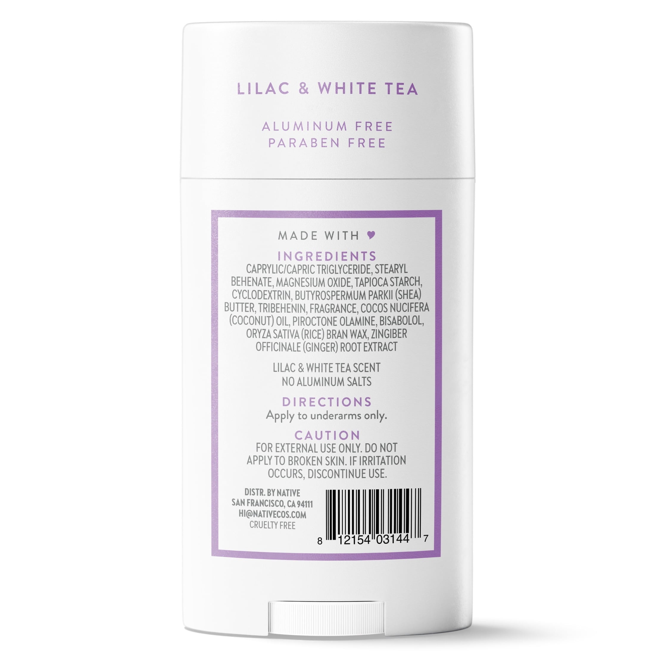 Deodorant, Aluminum Free, Lilac & White Tea, for Women and Men, 2.65 oz