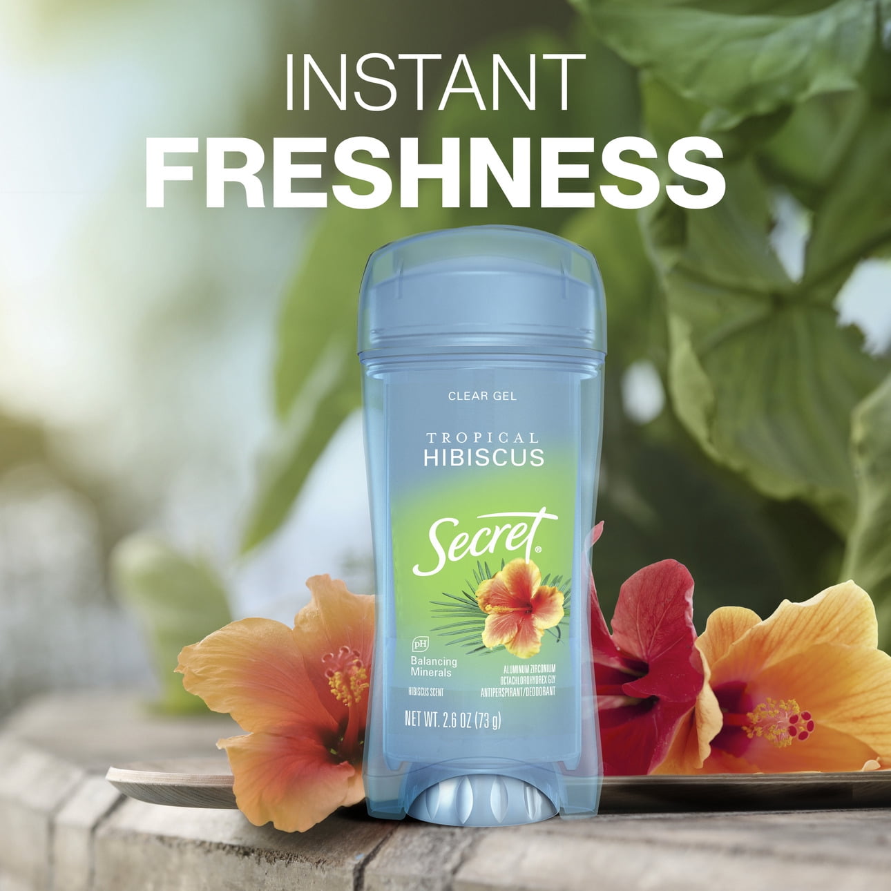 Clear Gel Tropical Hibiscus, Antiperspirant Deodorant for Women, 2.6oz