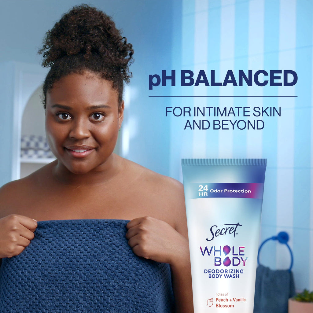 Feminine Wash 24 HR Deodorizing Body Wash for Women, Peach & Vanilla, 7oz