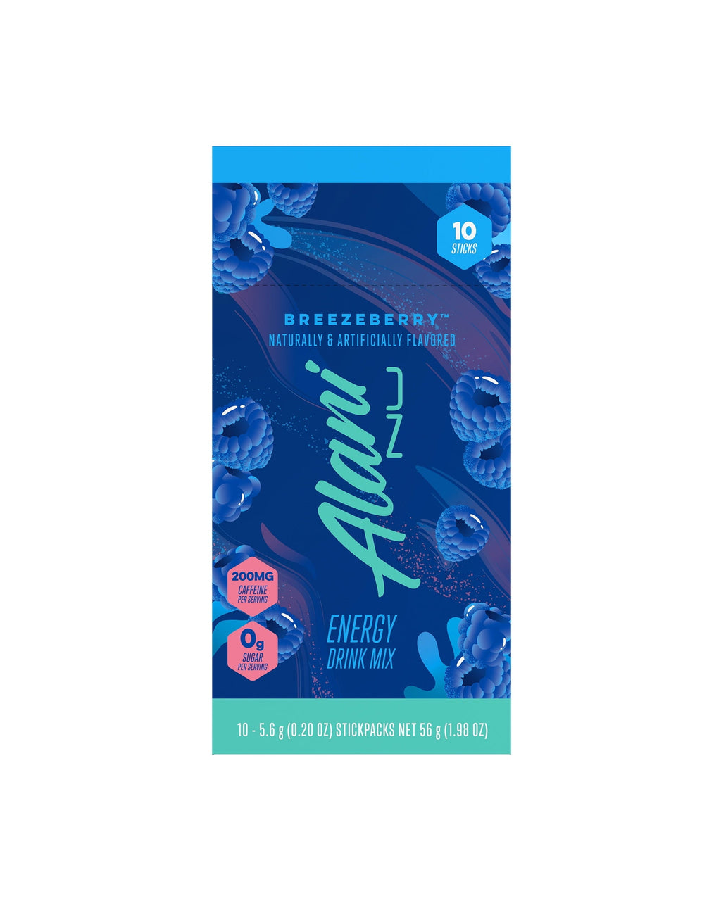 Energy Sticks, Breezeberry, 10 Count, 200mg Caffeine, Zero Sugar