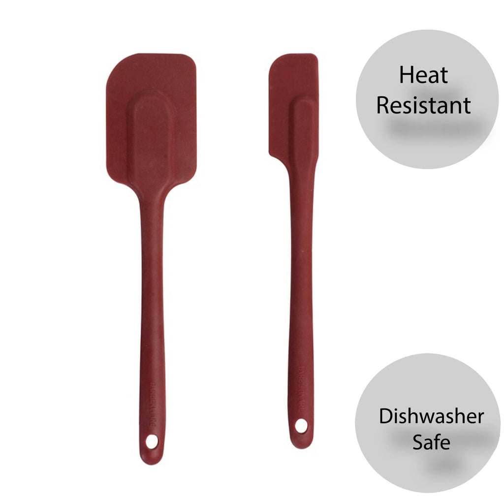10 & 10.5 in Silicone Solid Kitchen Spatula Set Red
