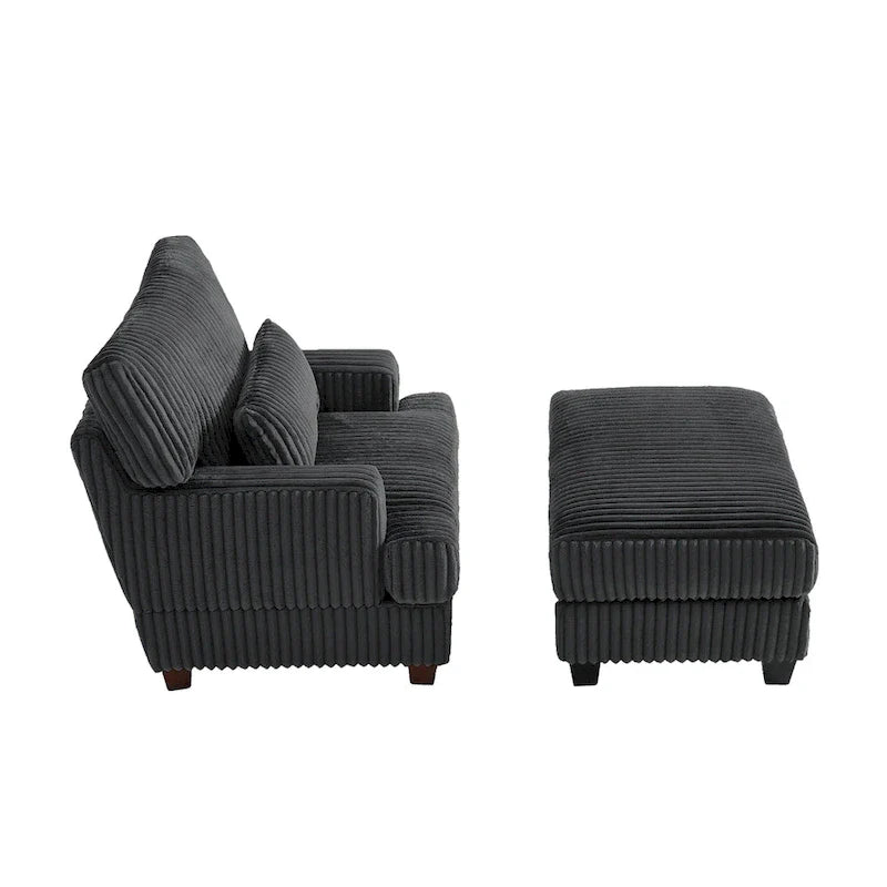 Oversized Chaise Longue Accent Chair with Ottoman