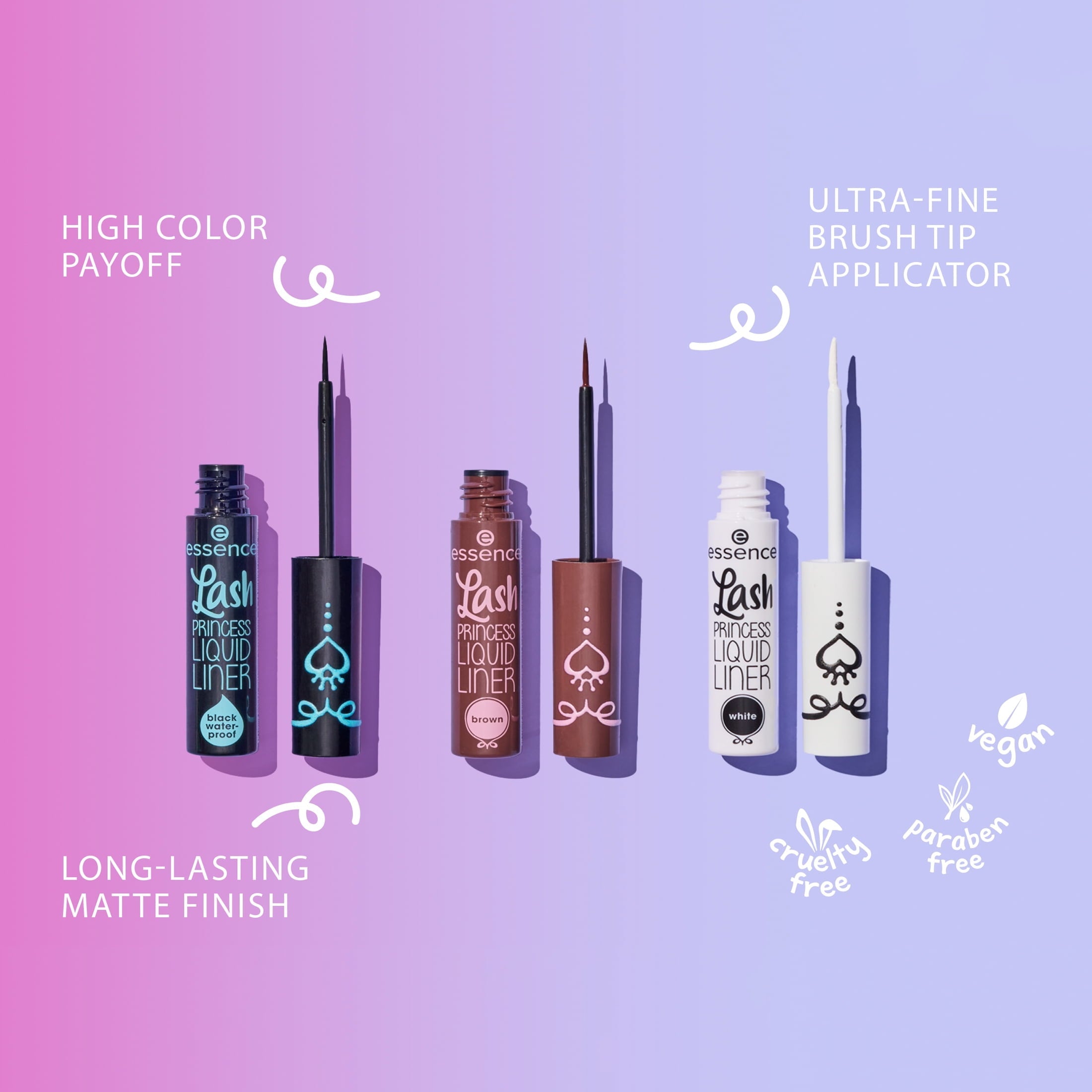 Lash Princess Liquid Eye Liner, Brush-Tip, Black Waterproof
