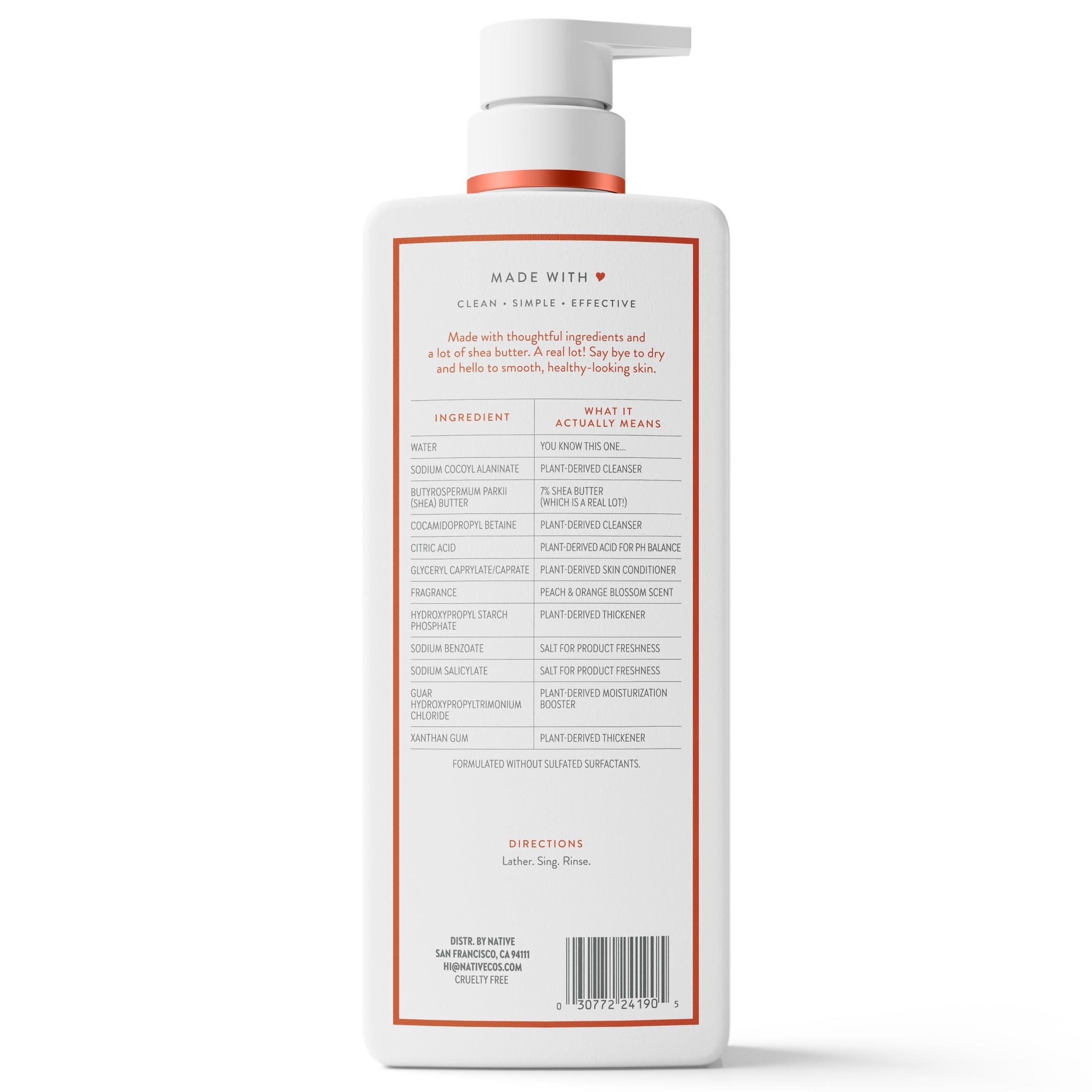 Moisturizing Body Wash Peach & Orange Blossom, 22oz