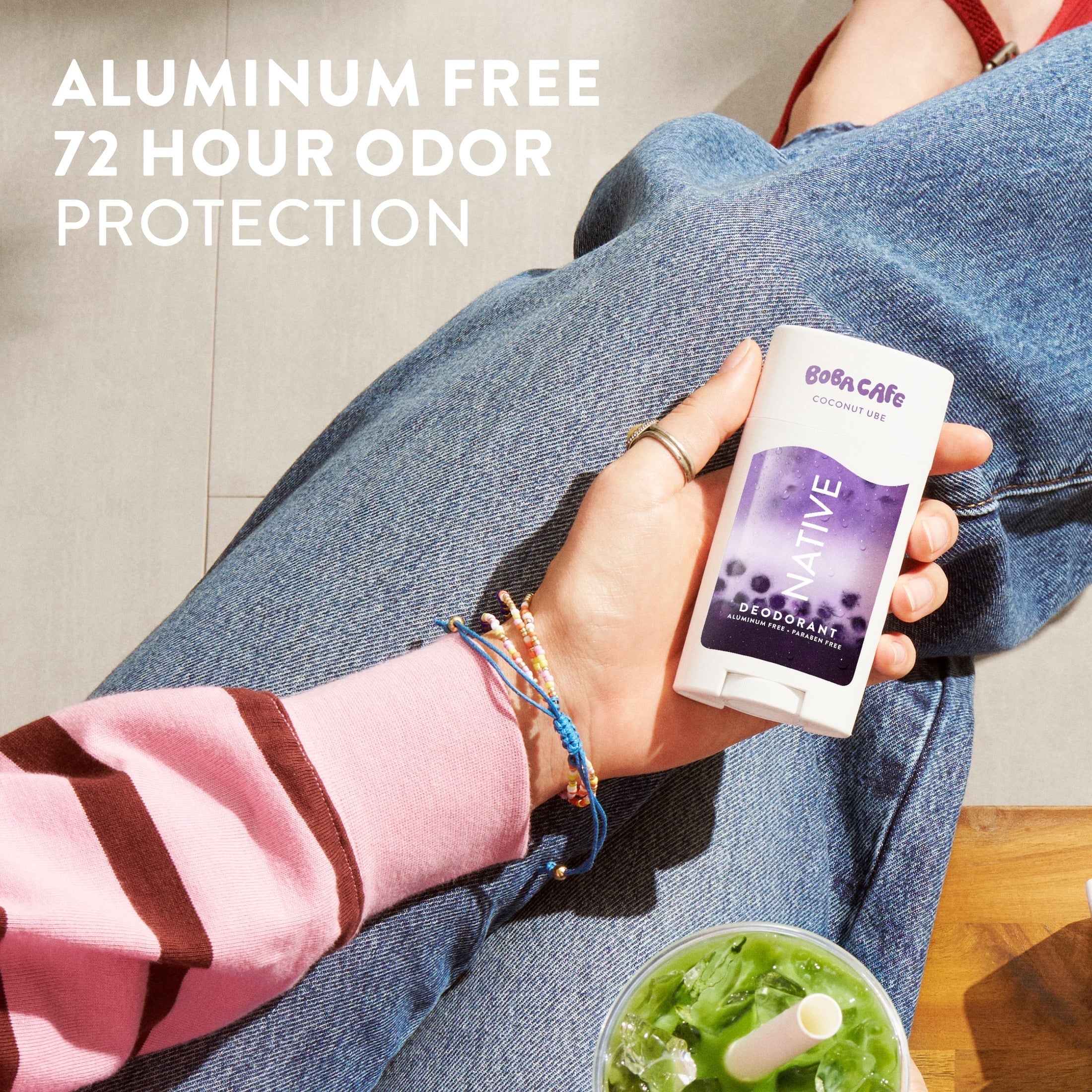 Aluminum Free Deodorant, Limited Edition Coconut Ube, 72 Hour Odor Protection, for Women and Men, Boba Café, 2.65oz