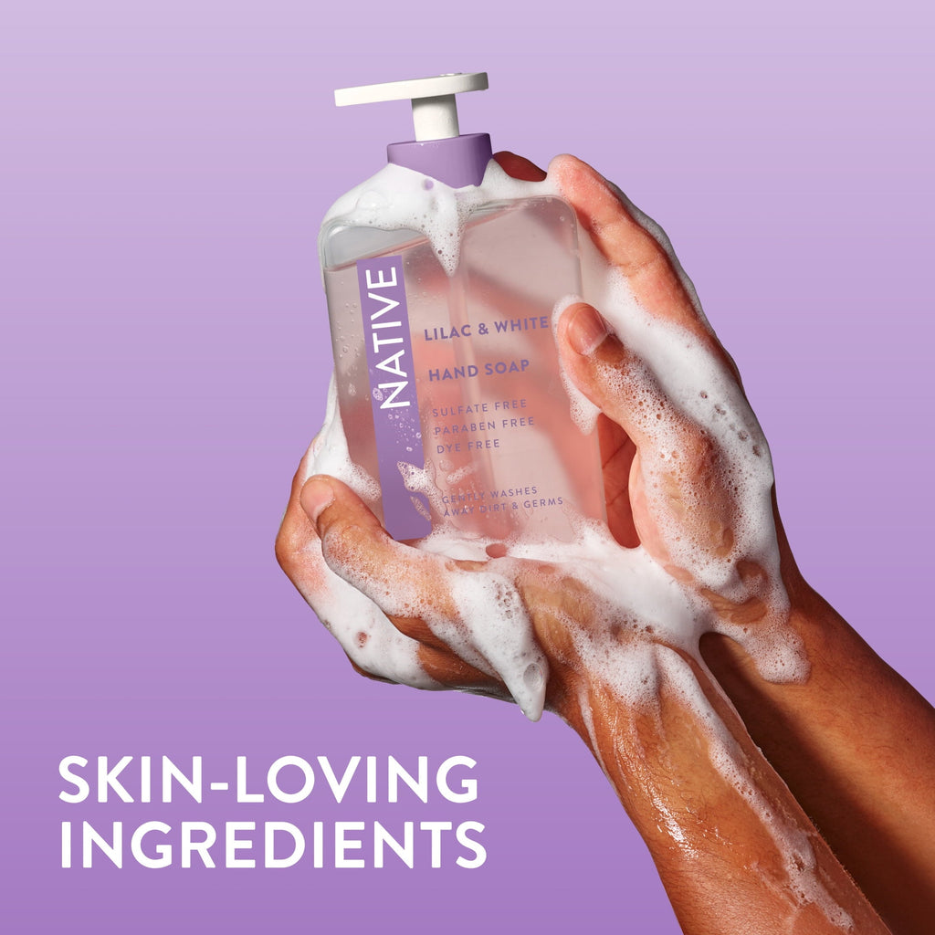 Liquid Hand Soap, Lilac & White Tea, Non-drying, Naturally Derived Cleansers, Sulfate Free, 13 fl oz