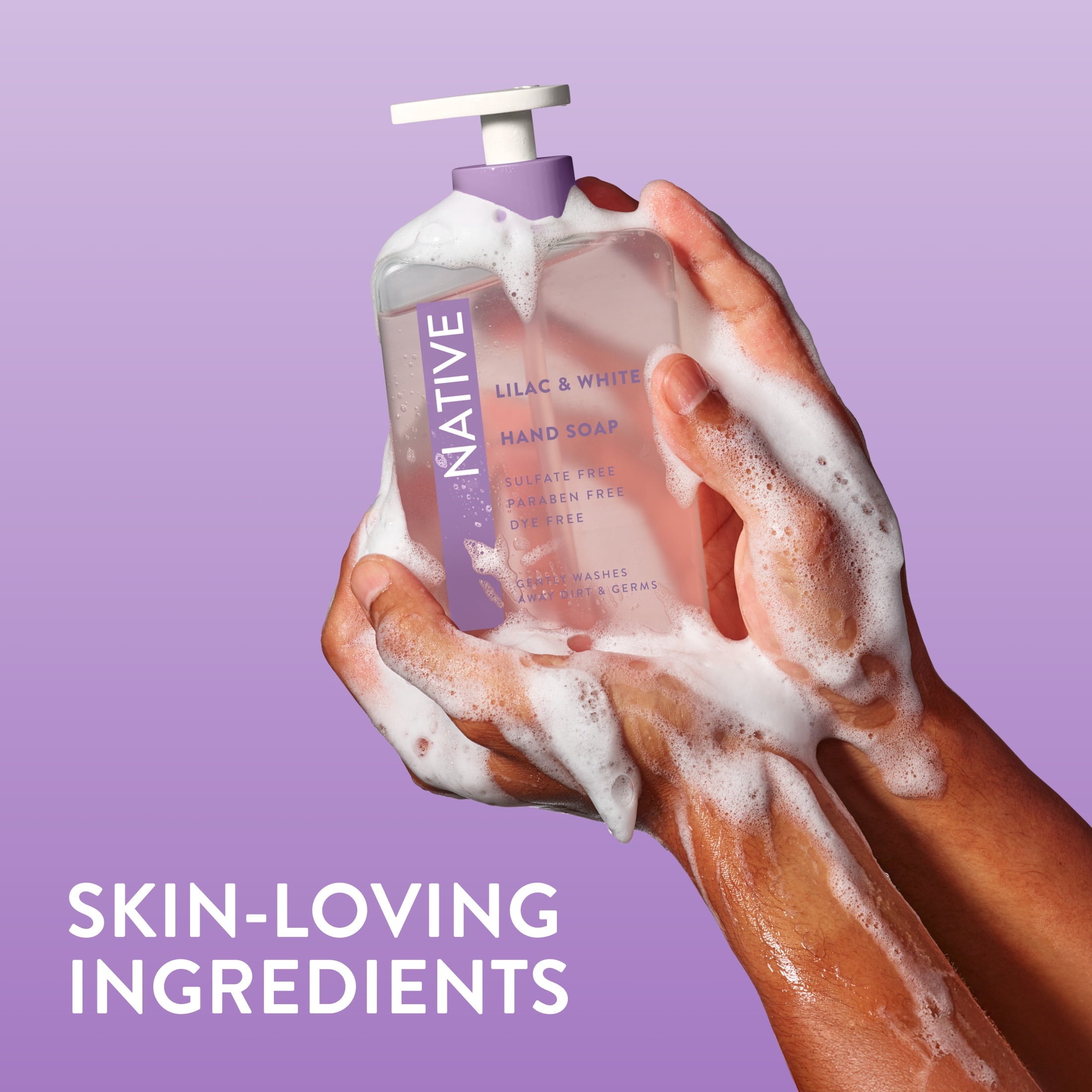 Liquid Hand Soap, Lilac & White Tea, Non-drying, Naturally Derived Cleansers, Sulfate Free, 13 fl oz