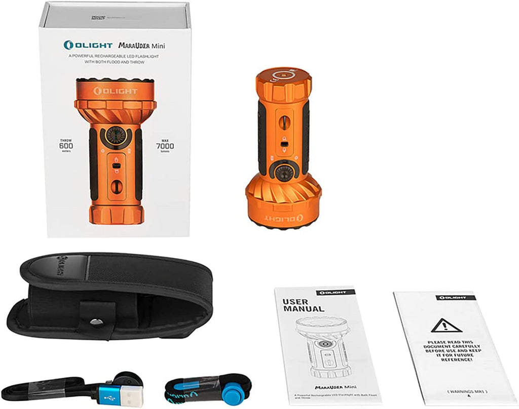 Marauder Mini 7,000 Lumens Bright Flashlight with 600 Meters Beam Distance, Powerful RGB Lights, Magnetic Rechargeable for Outdoors Work, Hunting, and Searching(Midnight Blue)