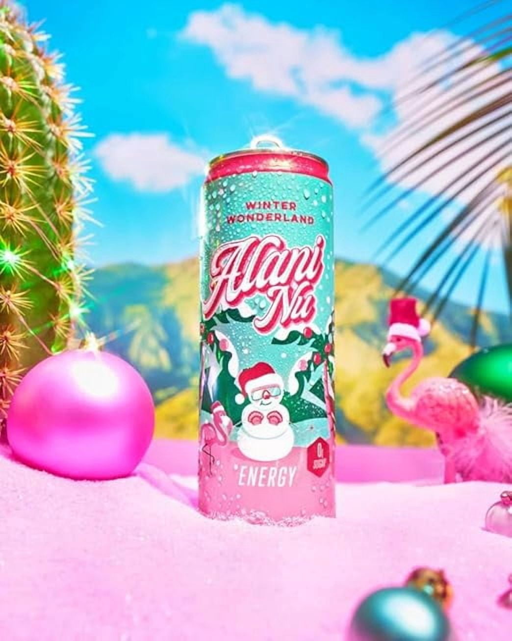 New Alani Energy Drinks Winter Wonderland, Hawaian Shaved Ice, Pink Slush Variety Pack Sugar-Free, Low-Calorie, Energy Boost Drink 12 fl oz (Pack of 6)