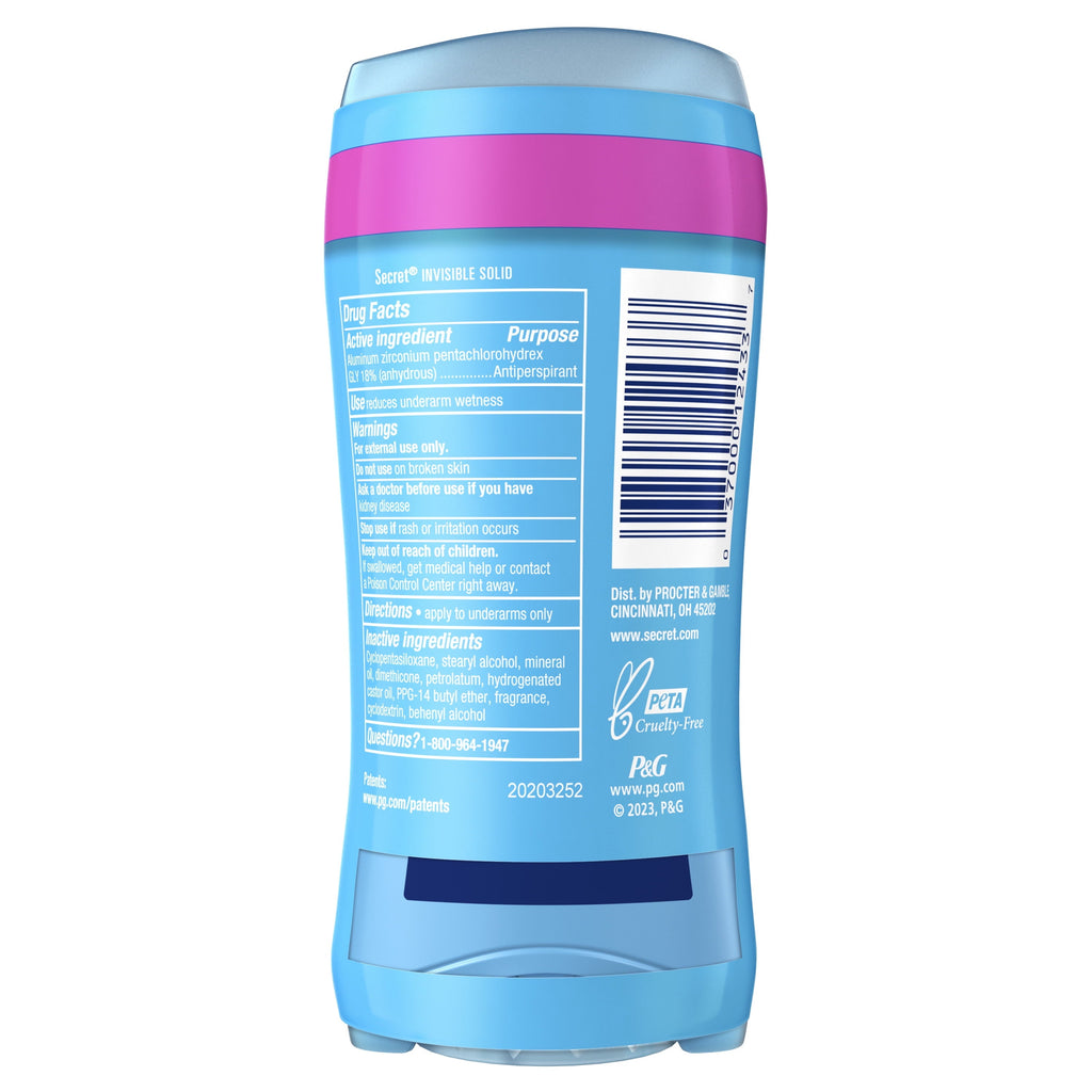 Invisible Solid Antiperspirant Deodorant for Women, Shower Fresh, 2.6 oz Each, 2 Pack