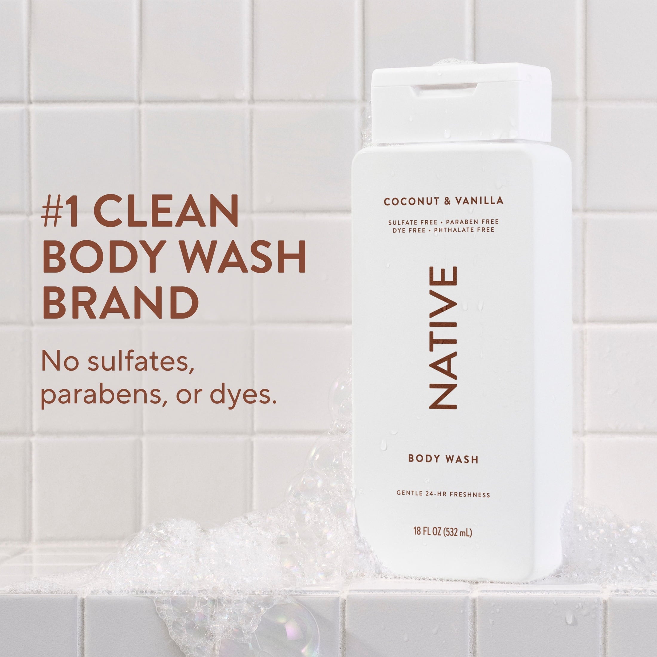 Coconut & Vanilla Body Wash, 18 fl oz