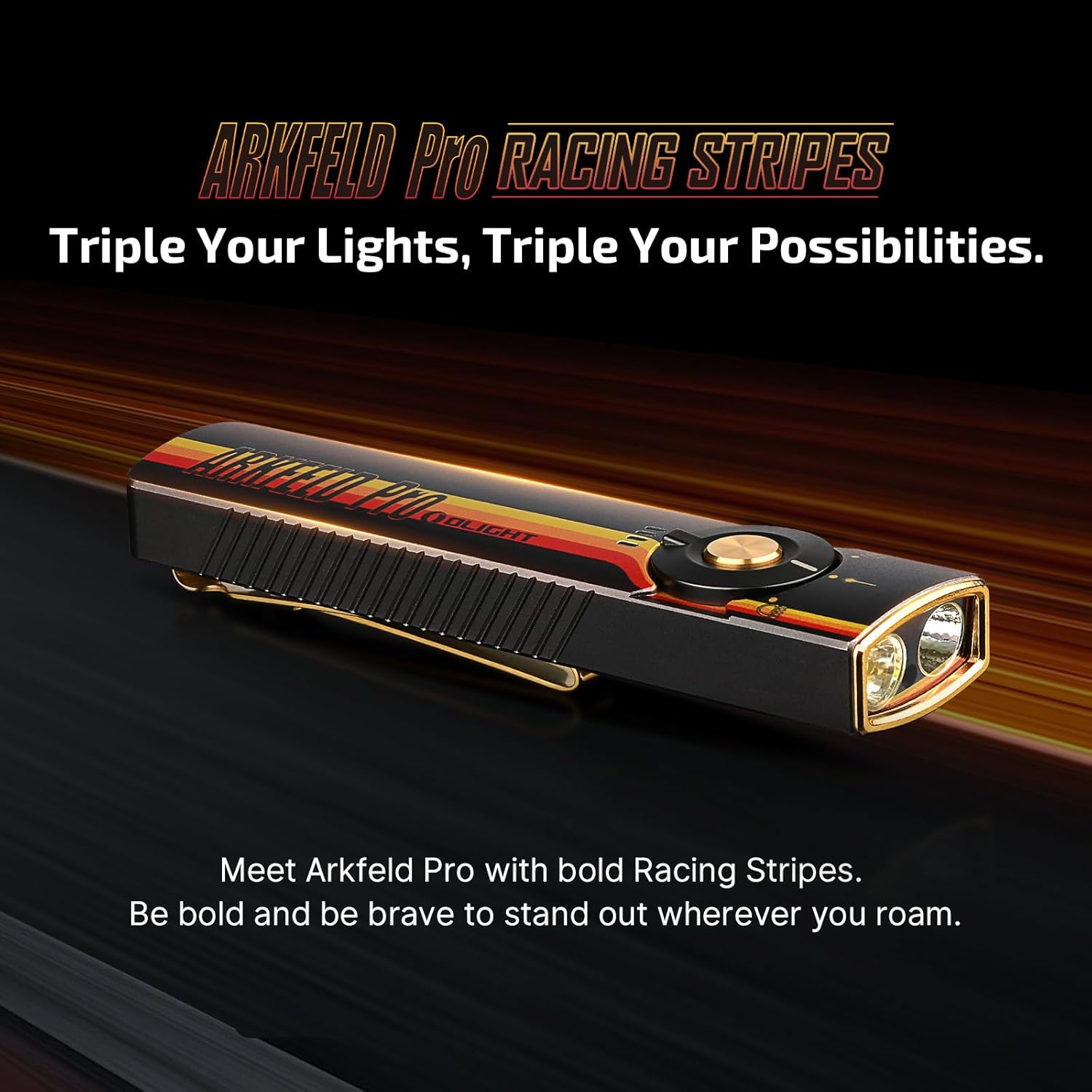Arkfeld Pro Flat Rechargeable EDC Flashlight with 1300 Lumens LED Light UV and Laser(Red CW 5700K-6700K)
