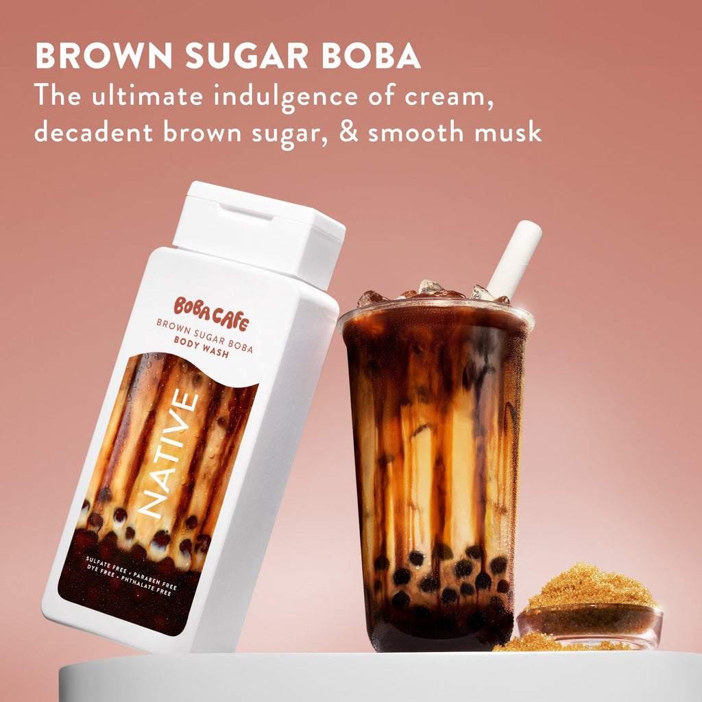Body Wash, Limited Edition Coconut Ube, Sulfate Free Body Wash for Women & Men, Boba Café, 18 fl oz