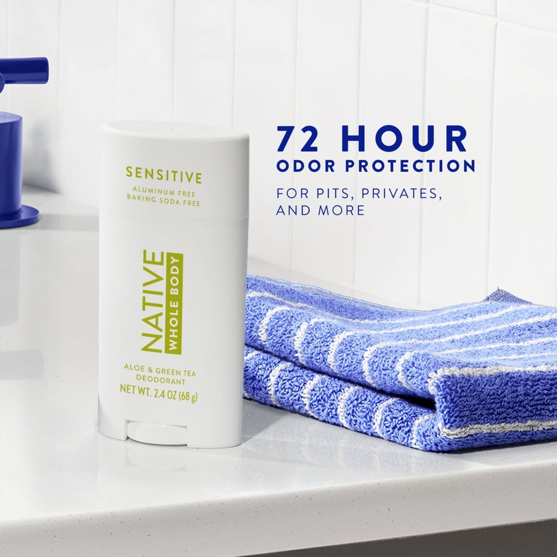 Deodorant, Aluminum Free, Aloe & Green Tea Sensitive Whole Body Deodorant 2.4 oz