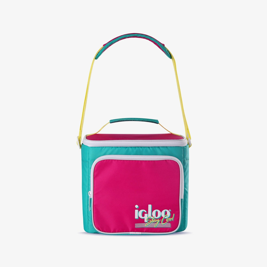Igloo 9 can Retro Square Lunch Cooler Bag, Lilac Breeze and Light Blue