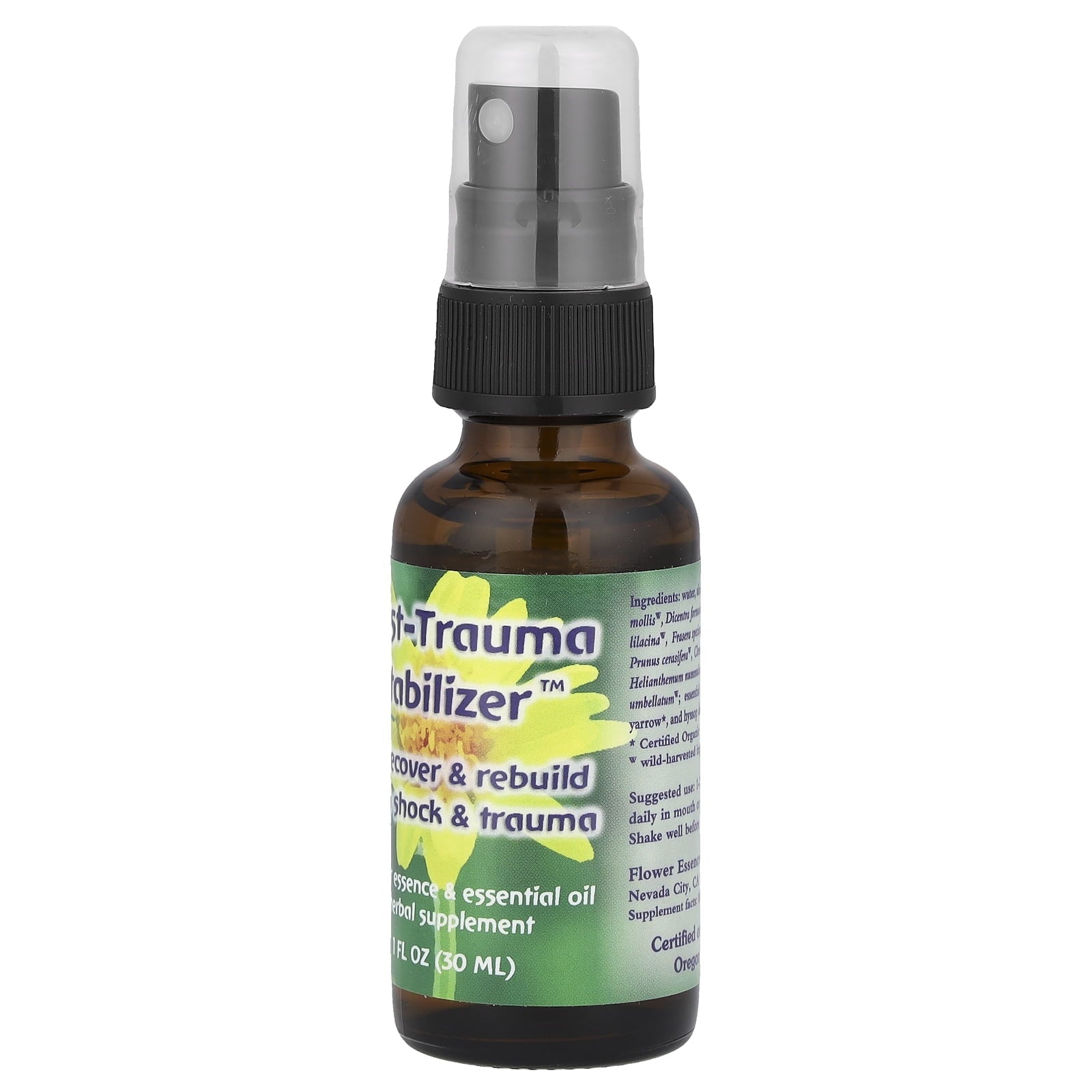 Flower Essence Services Post-Trauma Stabilizer, Flower Essence & Essential Oil, 1 fl oz (30 ml)