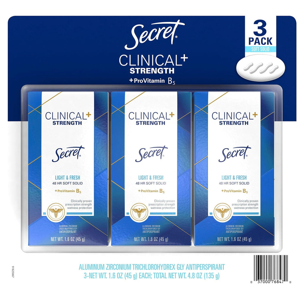 Clinical Strength Invisible Solid Sensitive Antiperspirant & Deodorant, Unscented 1.60 oz (Pack of 3)