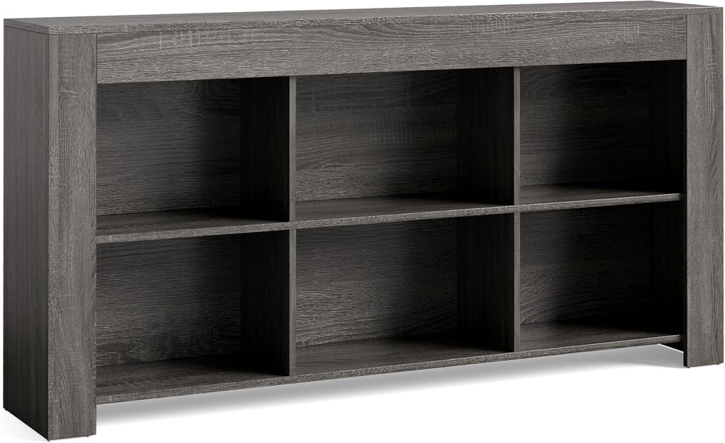 LITTLE TREE TV Stand with Storage, 63-Inch Entertainment Center with Shelves, Modern Media Console for Television up to 65" for Living Room, Bedroom, Grey + Black