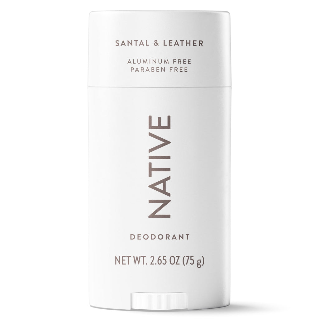 Aluminum Free Deodorant For Men, 72 Hour Solid Deodorant Stick, Santal & Leather, 2.65oz