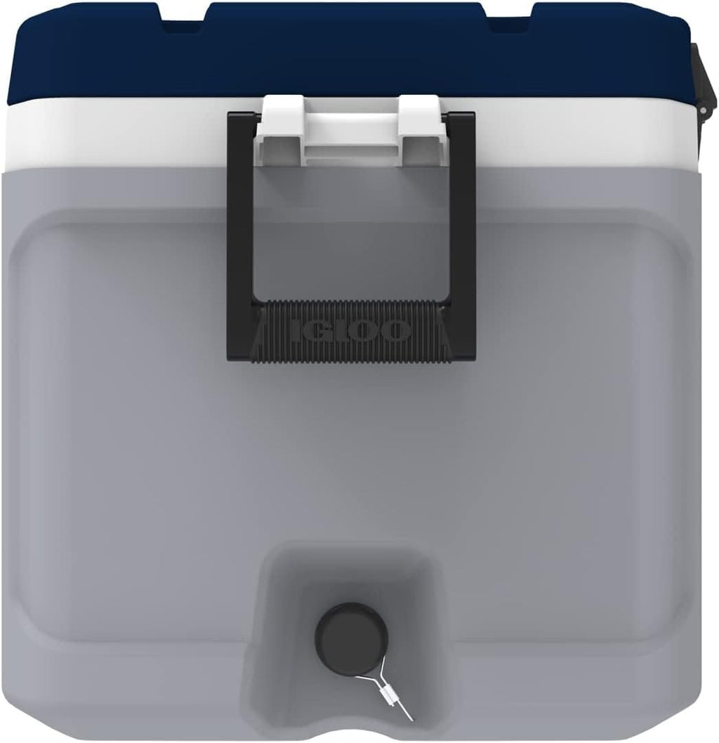70 Quart MaxCold Cooler ThermeCool Insulation with Swing-Up Handles, Gray and Black