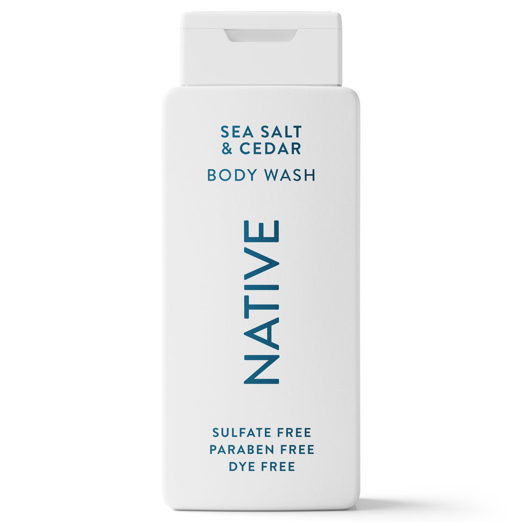 Body Wash, Sea Salt & Cedar, Sulfate Free, Naturally Derived Ingredients, 24hr Freshness, for Women & Men, 18 fl oz