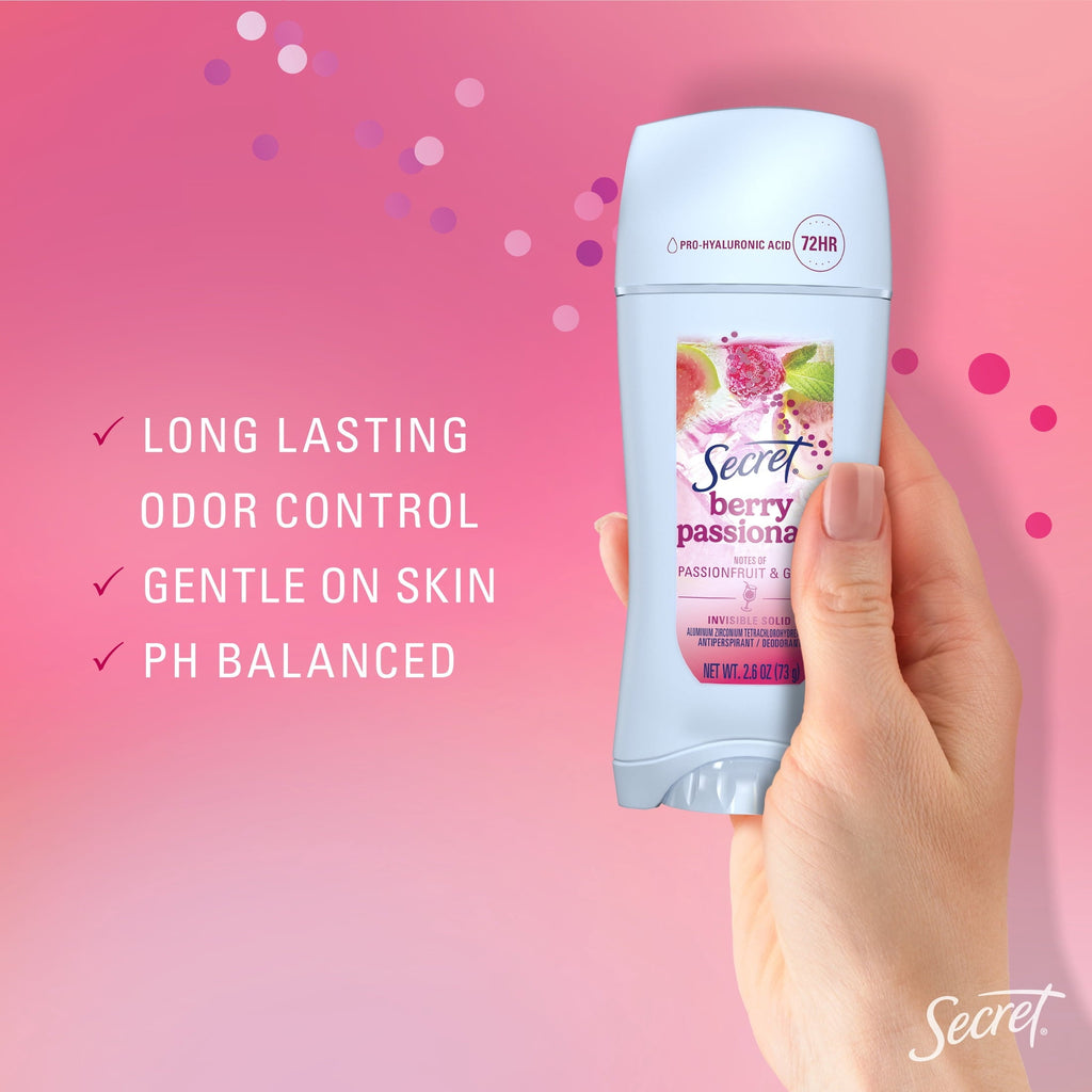 Fresh Invisible Solid Antiperspirant & Deodorant for Women, Berry Passionate, 2.6oz