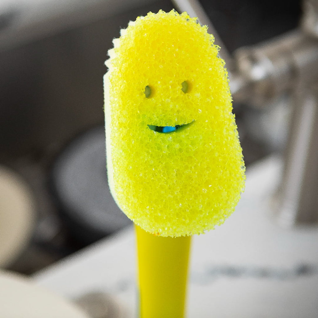 Dish Daddy Non-Scratch Sponge Dishwand with Non-Scratch Scrub Dishwand Refills, 3 Count